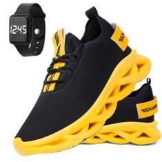 Tênis Corrida Masculino Academia Confortavel e Relogio-Masculino