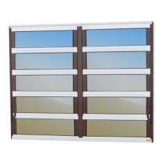 Janela de Alumínio Basculante 2 Seções 100x240cm Vidro Espelhado Elite