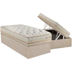Conjunto Box Baú Solteiro: Colchão Espuma Herval Molas Maxspring Koln + Base crc Suede Clean (88x188)