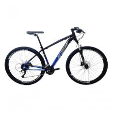 Bicicleta Aro 29 Ksw Xlt Alumínio 24v Câmbios Shimano Garfo Com Trava No Ombro - Preto/azul Tam.21