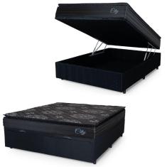 Cama Box Baú Casal Colchão Com Molas Ensacadas City Pillow