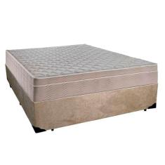 Cama Box Casal Suede + Colchão Sereneprime Molas Ensacadas 138x188x65 Cor:bege