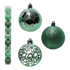Kit 27 Bolinhas De Natal Mista 6cm Enfeites Natalino - Rio Master, Ver