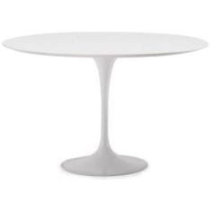 Mesa De Jantar Tulipa Saarinen Redonda 80 Cm Tampo Laqueado Cores Branco