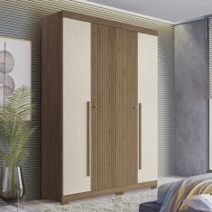 Guarda Roupa Solteiro Ripado 4 Portas 2 Gavetas Antony com Pés