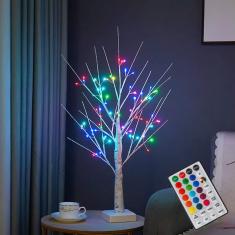 Árvore de Natal nxuebdu, bétula iluminada de 2 pés com luzes LED