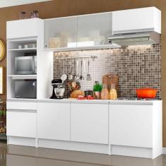 Cozinha Completa Compacta Madesa Topazio com Armário, Balcão e Tampo, 
