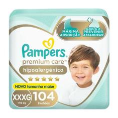 Fralda Pampers Premium Care Tamanho XXXG(+19kg) 104  Unidades, XXXG, 1