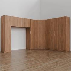 Guarda Roupa Modulado Casal de Canto 11 Portas 5 Peças Hera Cabecasa Madeiramadeira Louro/Cromado