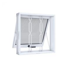 Janela de Aço Maxim-Ar 60x60cm 1 Folha com Grade Mosaico Riobras Branco