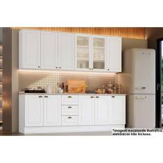 Cozinha Modulada Completa Americana 9 Peças 3 Aéreos + 3 Balcões +3complementos C5p37 Branco