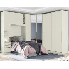 Quarto Solteiro Henn Seletto 5 Peças 8 Portas 3 Gavetas Areia