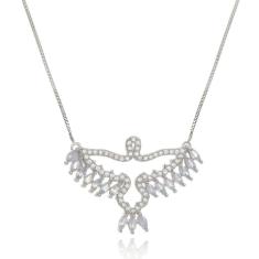 Colar Boca Santa Semijoias Divino Celestial  Ouro Branco