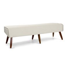 Recamier Viseo 160 cm Linho Bege B-172 Pés de Madeira - D'Rossi