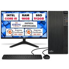 Computador Completo Intel Core i5 16GB SSD 512GB Monitor 17" 4 Núcleos Super Turbo Pc Hdmi Teclado e Mouse Strong Tech