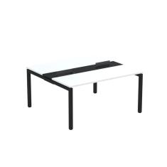 Mesa Plataforma Dupla com pé de aço para Coworking 150X140/2P PDC15/14/2P Branco/Preto