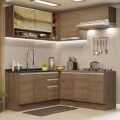 Cozinha Completa de Canto Madesa Glamy 349002 com Armário e Balcão (Se