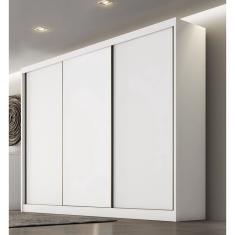 Guarda Roupa Casal 3 Portas 4 Gavetas - Diamond-Branco - Móveis Novo Horizonte