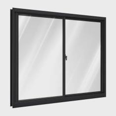 Janela de Alumínio de Correr Lateral 2 Folhas Móveis 100x150cm Riobras