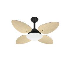 Ventilador Teto Preto 4 Pás Palha Pétalo Potente Ventax 110V, 110V