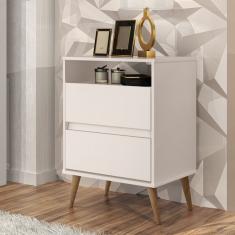 Mesa De Cabeceira 2 Gavetas Lotus J&a Móveis Off White
