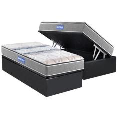 Cama Box Baú Solteiro: Colchão Espuma D45 Probel Guarda Costas + Base 