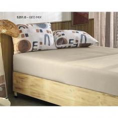 Jogo De Cama Simples Solteiro King 2pc Malha 100% Algodao - Geo Mix