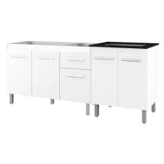 Balcao Pia 120cm e Cooktop 5 Bocas Branco Mobbs - Moblis Móveis, Branc