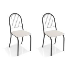 Conjunto com 2 Cadeiras de Cozinha Noruega Preto e Branco