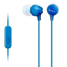 Fones de ouvido intra-auriculares com microfone Sony MDREX15AP, azul