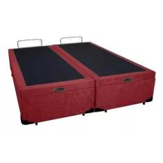 Cama Box Baú Casal Bipartido Suede Vermelho Com Pistão A Gás - Imperium do Sono