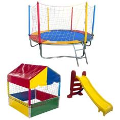 Cama Elástica Pula Pula 2,30m Nacional Piscina de Bolinhas 1,00m Escor