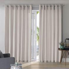 Cortina Bella Janela 300x170 cm Voil Veludo Areia