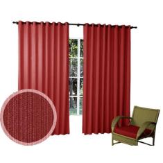 Cortina Maya Tecido Rústico 3,00m X 2,80m Campari Textil, Vermelho