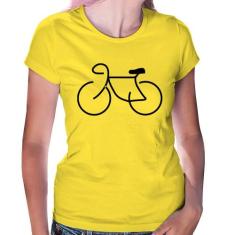 Baby Look Bicicleta Traços - Foca na Moda, Amarelo, P