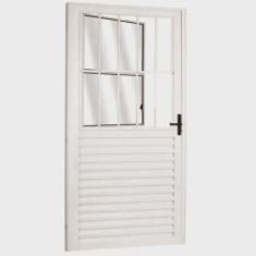 Kit com 2 Portas Social Palheta de Alumínio 210 X 80cm Linha 25 Lado Direito Esquadrias Bergamo