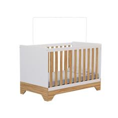 Berço Mini Cama 3 Em 1 Americano 100% Mdf Liam Retrô Espresso Móveis Branco Brilho amêndoa
