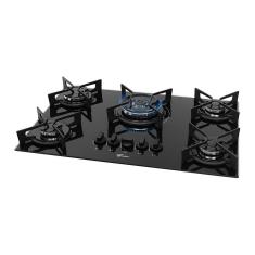 Cooktop a Gás Fischer Fit Line Tripla Chama com 5 Bocas Preto Bivolt