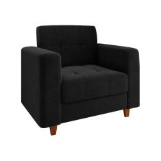 Poltrona Arezzo Linho Preto A79 Castanho