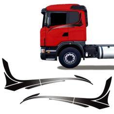 Faixa Scania 2008 Adesivo Preto Lateral Caminhão Decorativo - SPORTINO
