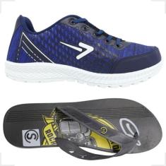 Kit Chinelo Masculino e Tenis Box 200 Esportivo Macio Confortavel Anti