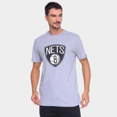 Camiseta NBA Brooklyn Nets New Era Logo Masculina-Masculino