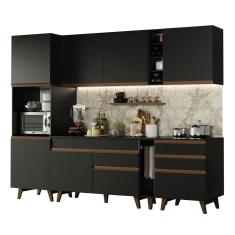 Cozinha Completa Madesa Reims Com Armário E Balcão Preto