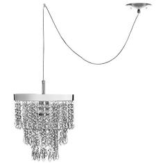 Lustre Pendente Cristal Acrilico Manucrilic Com Deslocador