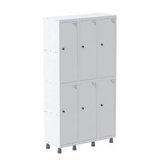 Guarda Volume Roupeiro 6 Portas Aço Grp 503/6 Pandin Móveis Branco