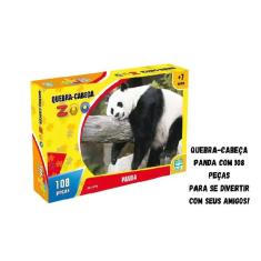 Quebra Cabeça Infantil Zoo Panda Brinquedo Educativo 108 Pçs