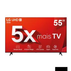 Smart TV 4K 55" LG Ultra HD 55UT8050 com Processador a5 Ger7 AI, Alexa/Chromecast integrado, Otimizador de Jogos, webOS 24 e Controle Smart Magic