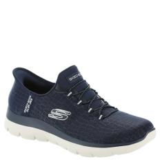 Skechers Tênis feminino Hands Free Slip-ins Summits Classy Night, Azul marinho/prata, 7.5 Wide