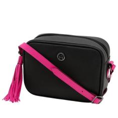 Bolsa Feminina Couro Legítimo Transversal Mariart Titânio