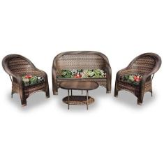 Conjunto de Sofá Fibra Sintética Karibe - 1 Sofá 2L + 2 Poltronas + 1 